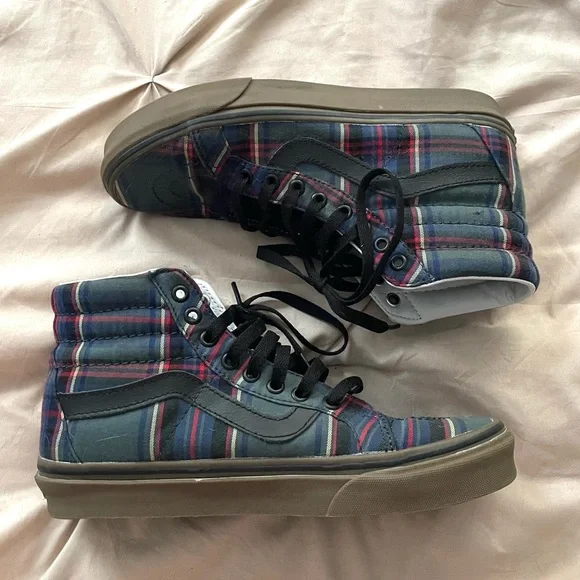 Vans Tartan Gum Checkered Sk8-HI Skater Shoes Sneakers 8 - Picture 4 of 10